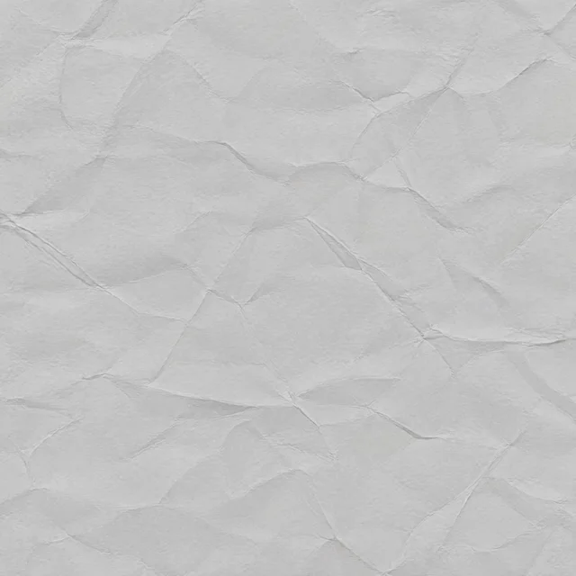 Pale gray paper texture with flattened crumples and broad, intersecting shallow ridges.