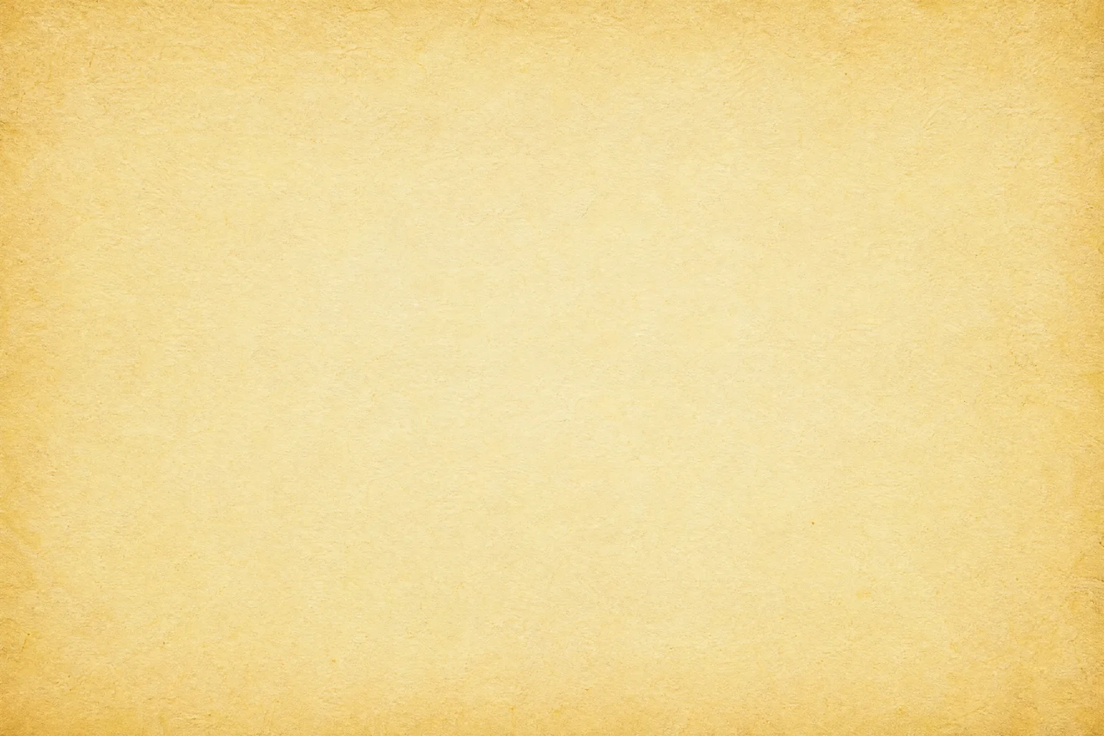 Pale yellow old paper texture with a clean center Pale yellow old paper texture with gently darker corners framing a clean, lightly aged center.