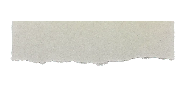 Light gray torn paper PNG showing a single-edge piece with rough short irregular tears and transparent margins.