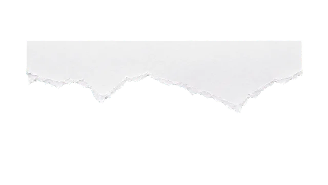 White torn paper PNG showing a single-edge piece with large angular irregular notches and transparent margins.