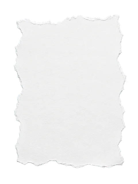 White torn paper PNG showing a full sheet with large angular irregular notches and transparent margins.