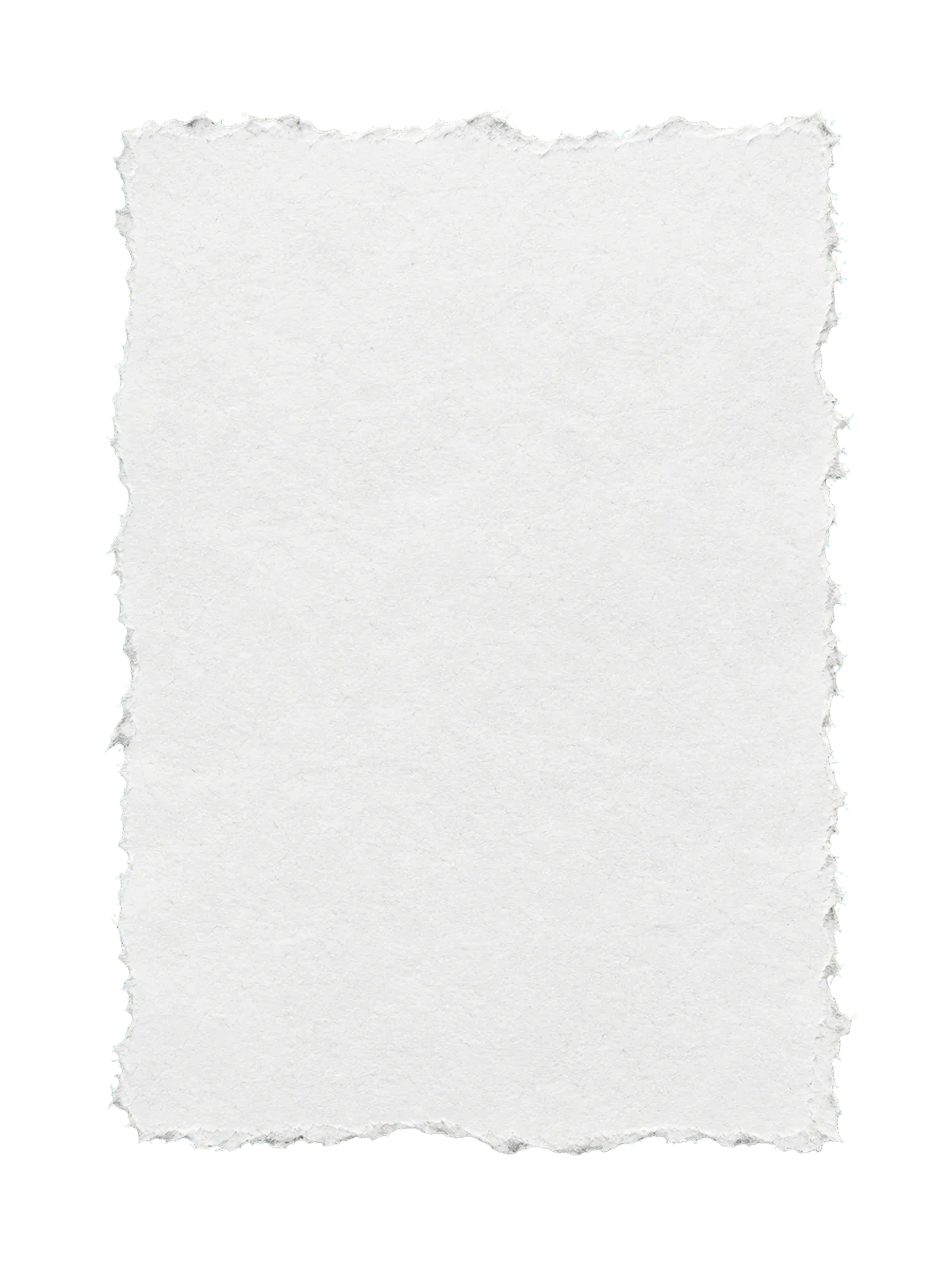 White Torn Paper PNG — Fine-edged Sheet White torn paper PNG showing a full sheet with small delicate irregular tears and transparent margins.