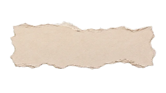 Beige torn paper PNG showing a horizontal strip with uneven stepped layers along the torn boundary and transparent margins.